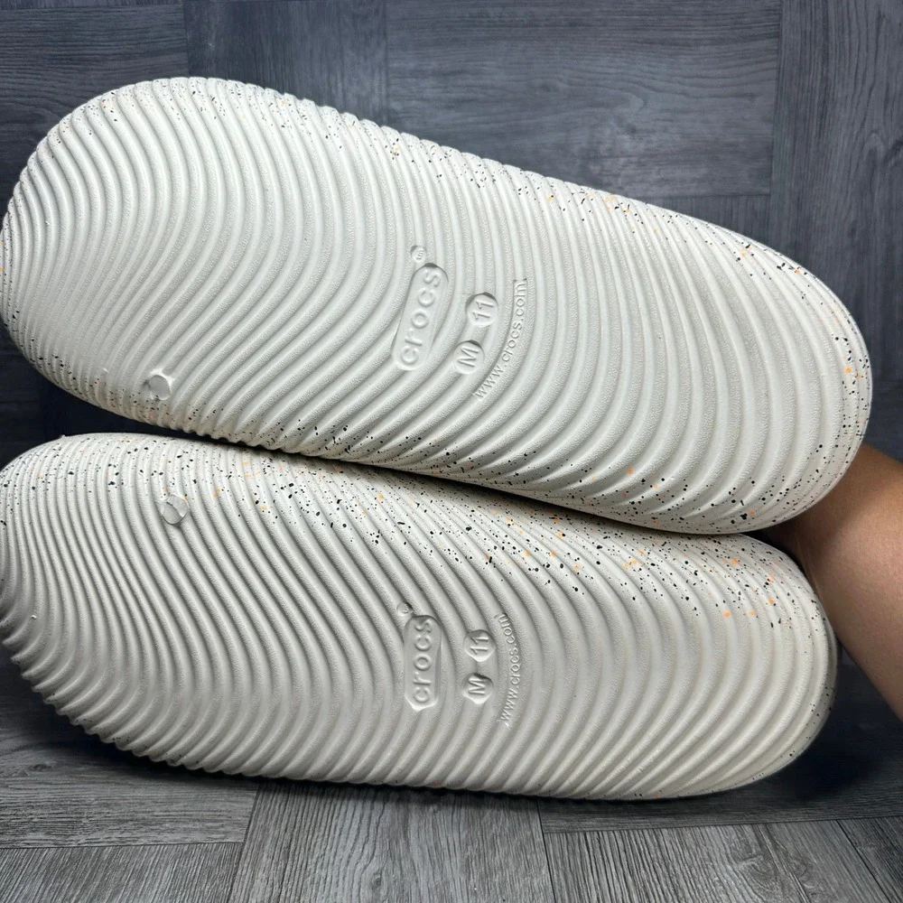 CROCS Speckled White Slide Sandals